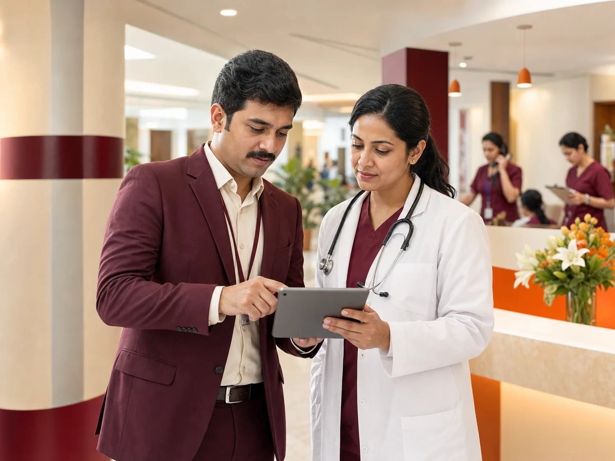 Hospital professionals coordinating operations